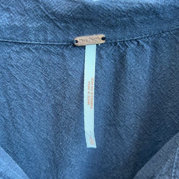 Free People Audrey Black Midi Dress Size Large - Picture 5 of 6